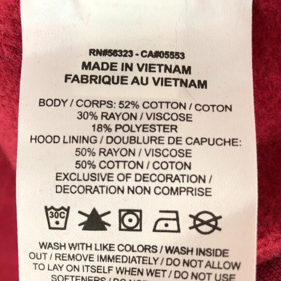 Nike Red Cropped Center Spell Out Animal Print Swoosh Hoodie Size Medium - Picture 5 of 5